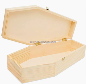 Caja de ataúd de madera con bisagras para decoración de Halloween, recuerdos de fiesta, exhibición gótica o memorial para mascotas - Product Image 2
