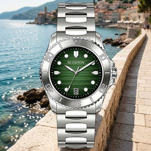 Relojes Mecánicos de Pulsera de Acero Inoxidable Luminosos Personalizados, Reloj de Pulsera Plateado con Fecha Automática, Esfera Azul Analógica, Relojes de Moda Populares para Hombre - Product Image 3