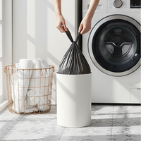 Sacs poubelle en PE HDPE LDPE haute résistance, taille moyenne, 180 unités, 19 x 21 pouces, noir et blanc, sac de poubelle, 23 gallons, sac poubelle en plastique