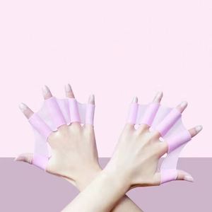 Palmes de natation en silicone pour entraînement de natation en libre, gants palmés, équipement de natation résistant à l'eau, bleu clair, adultes - Product Image 3