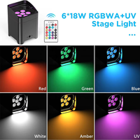 Projecteur LED sans fil RZ Battery Uplight RGBWA+UV 6-en-1 pour mariages, soirées DJ, éclairage de scène rechargeable avec sac de rangement