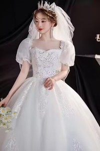 NDC10019 Nouvelle <span class=keywords><strong>robe</strong></span> <span class=keywords><strong>de</strong></span> <span class=keywords><strong>mariée</strong></span> traînant simple style <span class=keywords><strong>princesse</strong></span> française légère principale <span class=keywords><strong>robe</strong></span> <span class=keywords><strong>de</strong></span> <span class=keywords><strong>mariée</strong></span> pour femmes enceintes - Product Image 6