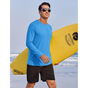 FOXA Chemise de bain à manches longues pour hommes UPF 50, légère, anti-humidité, protection solaire, chemise de pêche, couleur unie - Product Image 6
