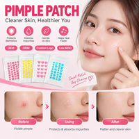 Patchs anti-acné les plus vendus : Patchs hydrocolloïdes colorés, de style dessin animé et en forme d'étoile qui dissimulent les imperfections.