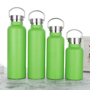 Bouteille d'eau isotherme en acier inoxydable avec couvercle à paille, pour voyage et extérieur, design minimaliste violet, blanc, jaune - Product Image 6
