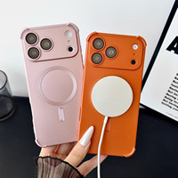 Coque antichoc magnétique personnalisable avec protection d'angle renforcée et film de protection d'objectif intégré en TPU pour iPhone 18 17 Pro Max – Nouvelle couleur