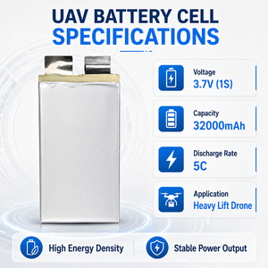 Batteries semi-solides 320Wh/KG à haute densité 5C 32Ah, très demandées, pour drone FPV UAV - Product Image 2