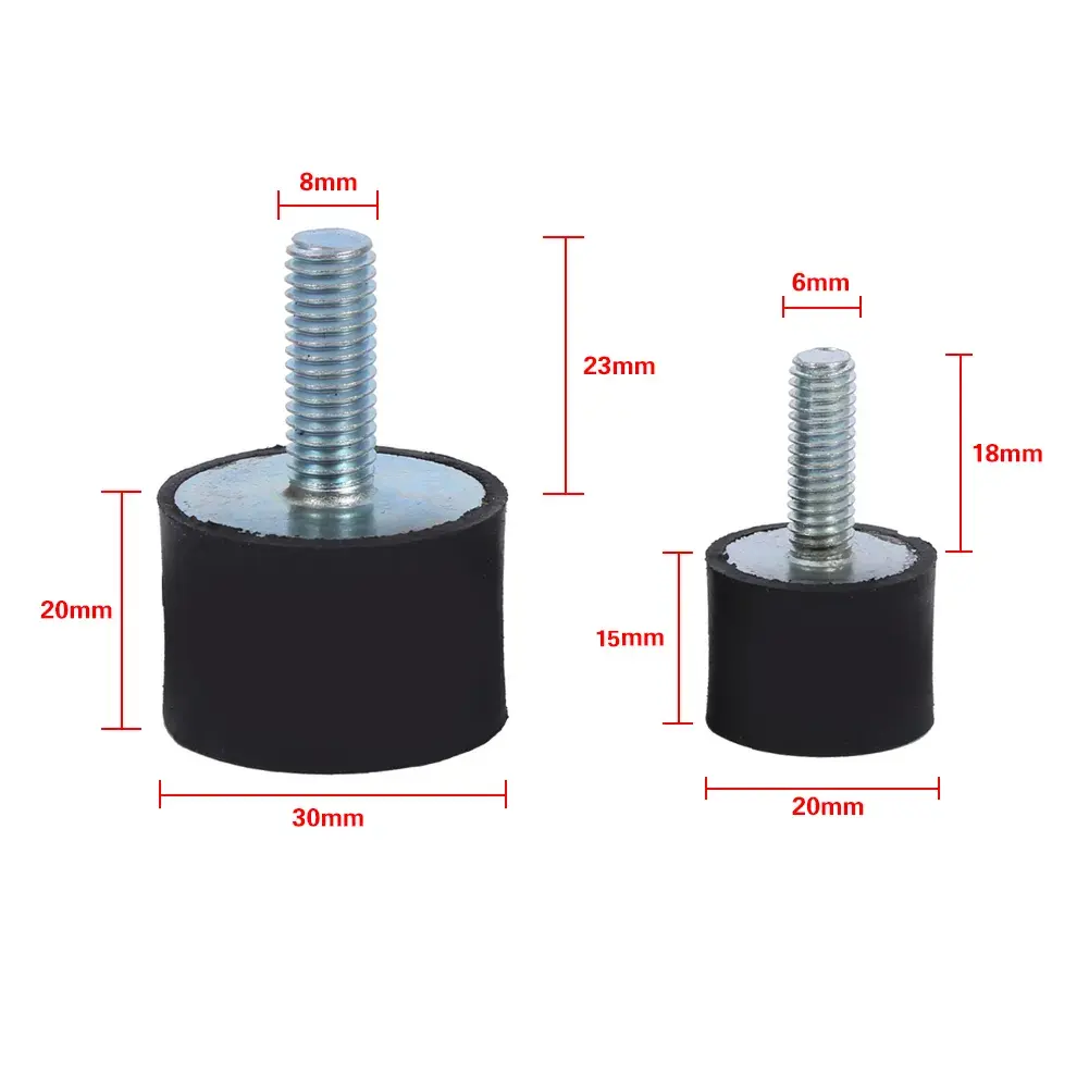 M3 M4 M5 M6 M8M10ジェネレーターラバーフィート振動ダンパーM8ラバーマウンティングボルト付き