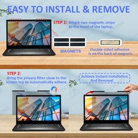 Pelindung Layar Anti-Blue Light Magnetic Privacy Filter Privacid untuk Laptop 12.5 inci 16:9, Film Anti Spy yang Dapat Dilepas