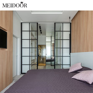 أبواب دخول من الألومنيوم بألواح مخصصة ، خزانة شوجي الخشبية الصوتية الداخلية العازلة للصوت ، انزلاق زجاجي - Product Image 3