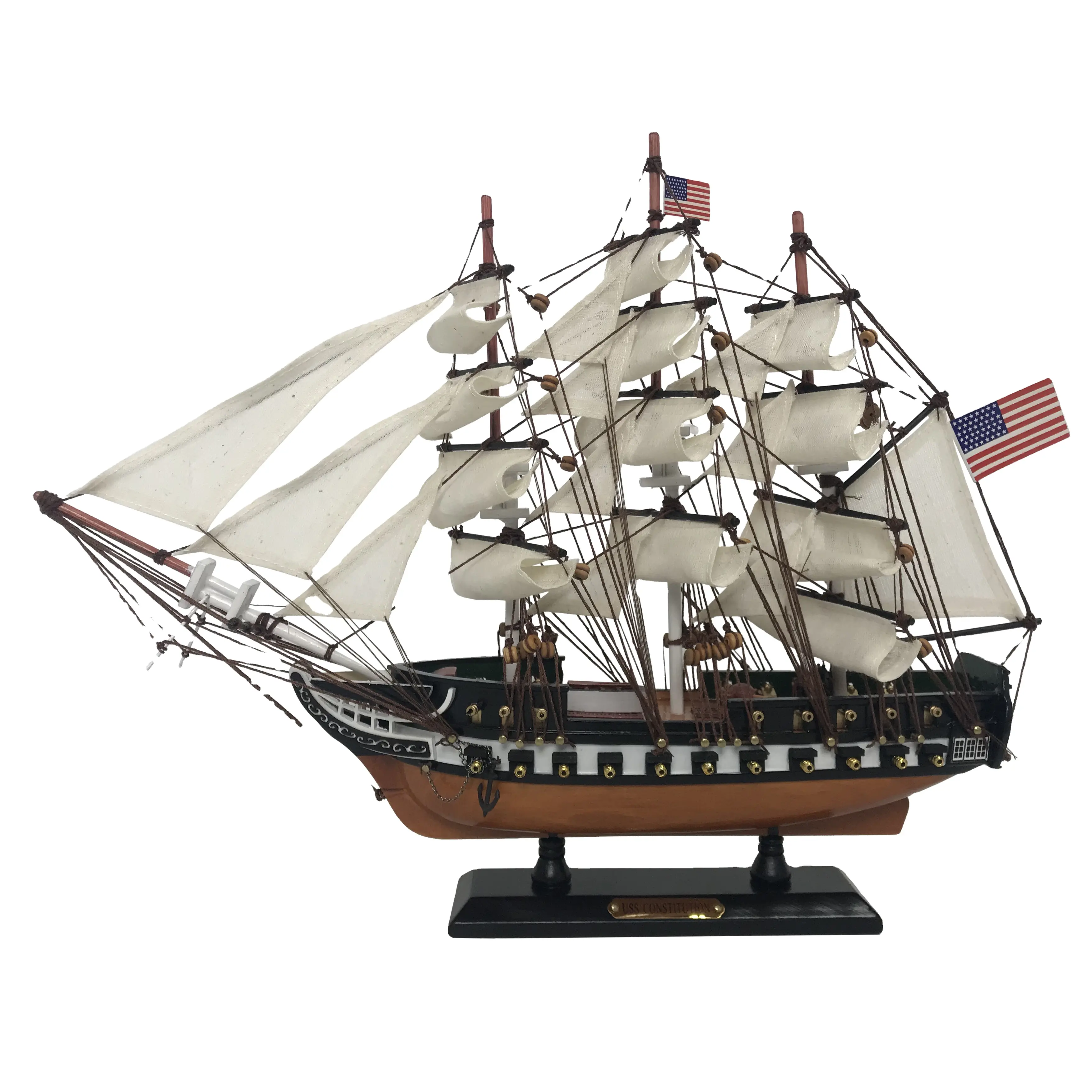 38Cm Kopen Kleine Museum Kwaliteit Uss Grondwet Limited Schip Model Houten Amerikaanse Schip Model Maga Decoratie