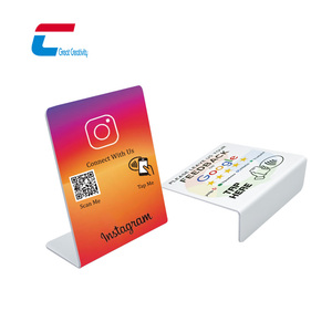 Muestra gratis personalizada código QR Tap Business Ins Facebook Tiktok Rfid tarjeta Nfc Pvc Google Review Stand - Product Image 2