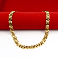 Collier Statement en Acier Inoxydable 304 Plaqué Or avec Zircon, Style Chrétien Classique pour Femmes et Adolescentes - Real U Fashion