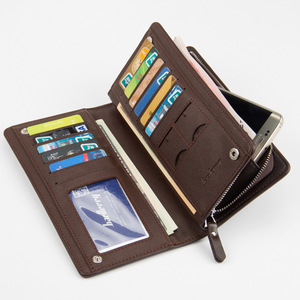 Cartera Larga Baellerry para Hombre, Gran Capacidad, con Cierre, Color Sólido, Cuero PU, para Uso Diario - Product Image 2