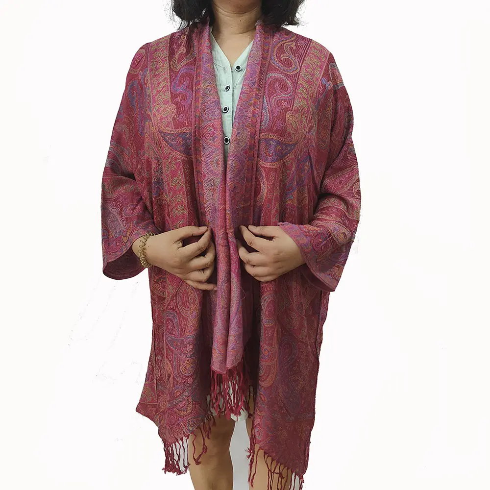 Pashmina Capuchon Kimono Unisex Paisley Viscose Pashmina Poncho Custom Etnische Stijlen Vintage Kleur Hoodie