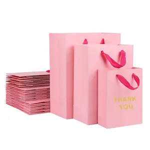 biologisch abbaubare rosa verpackung der marke luxus mit kundendefiniertem logo für schuh boutique geschenk einkaufstasche aus papier für kleidung
