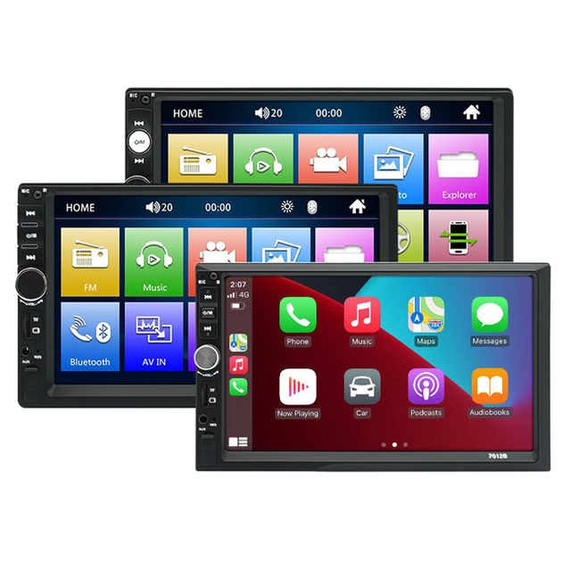 7010B/7012B/7018B 7 Inch 2 Double DIN Carplay Car Stereo Radio Mp3 MP5 Player Touch Screen BT FM USB AUX Video Mirror Link