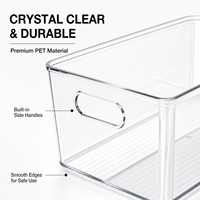 Boîtes de rangement empilables transparentes avec poignées pour l'organisation de la coiffeuse, du comptoir, de l'armoire et de la cuisine