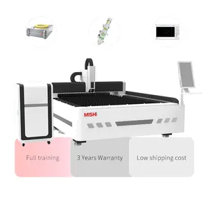 MISHI mesin pemotong Laser serat logam Cnc, pemotong Laser serat pendingin air 1000w 1500w