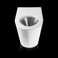 WC monobloc en acier inoxydable avec bidet, finition blanche thermolaquée, pour les toilettes des hôpitaux et des établissements de santé