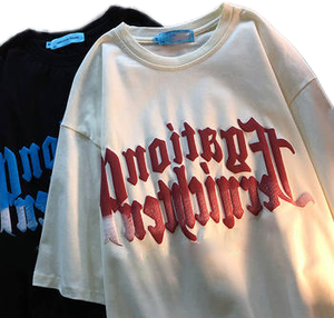3D Puff Print 100% Cotton t Shirt Drop Shoulder Oversized T-shirt Custom <b>logo</b> Heavy Tshirt 3D Puff Print Tshirts - Product Image 2