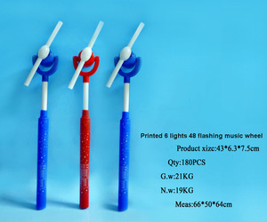 Giáng sinh phát sáng cối xay gió Gậy âm nhạc đầy màu sắc ánh sáng lên 360 độ xoay Santa nhấp nháy LED âm nhạc cầu vồng quay Cây Đũa phép - Product Image 4