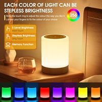 Veilleuse LED design moderne en bois, sensible au toucher, lumière d'ambiance colorée et créative pour chambre à coucher et bureau