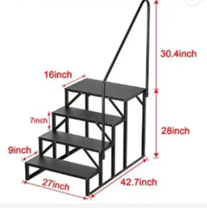 4-bước Motorhome Trailer Non-Slip phụ trợ đường sắt cầu thang bước bậc thang tăng dần nền tảng thang Phân tăng dần thang - Product Image 4