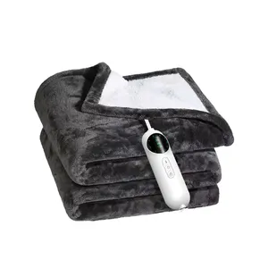 European Pattern Knitted Electric Heated Blanket Temperature Control for Home Therapy Travel Flannel Heating Pad Blanket