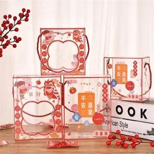Best Selling Valentines Day Biscuits And Cookies Packaging Box Fancy Rectangle Red Yellow Plastic Boxes For Cookie