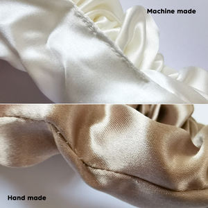 Op maat gemaakte LOGO zijden scrunchie 3,5 cm print slip skinny fashion luxe effen kleur 16MM 100% Mulberry zijden <span class=keywords><strong>scrunchies</strong></span> - Product Image 2