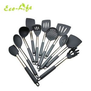 Ustensiles de cuisine en Silicone, accessoires de cuisine, ensemble de casseroles en acier inoxydable, ensembles d'ustensiles de cuisine antiadhésifs, 12 pièces - Product Image 4