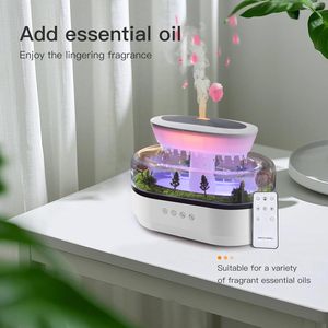 Ultrasonic Essential <b>Oil</b> <b>Diffuser</b> Rain Effect Aroma <b>Diffuser</b> with Colorful LED Ambient Light - Product Image 4