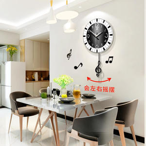 Notes de musique modernes, <span class=keywords><strong>grande</strong></span> horloge murale en bois avec <span class=keywords><strong>pendule</strong></span> pour décoration de maison, minimaliste, silencieuse, nouvelle collection - Product Image 4