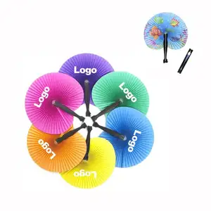 Plastic Material Round Paper Hand Held Fan/Mini Hand Fan/Portable Hand Fan