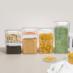 Contenants Alimentaires Hermétiques en Plastique Sans BPA, Empilables, Multi-Tailles, Transparents, Écologiques, Qualité Alimentaire, pour Céréales et Garde-Manger - Product Image 3