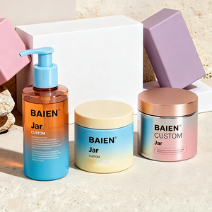 Ensemble d'emballages cosmétiques écologiques de luxe personnalisés en plastique, flacons et pots vides pour soins de la peau, 60 ml, 150 ml, 250 g, 300 ml, 400 ml - Product Image 2