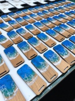 Accessoires de porte-clés en bois Seawave Blanks en gros, porte-clés en bois à graver, porte-clés personnalisé en métal et bois