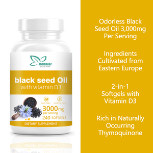 Gélules à l'huile de graines de cumin noir de marque privée avec la formule de vitamine <span class=keywords><strong>D</strong></span> pour aider les adultes à bien-être en bonne santé - Product Image 3