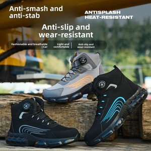 Chaussures de sécurité montantes pour hommes, respirantes avec empeigne en maille, anti-choc, anti-perforation, semelle souple, embout en acier, pour l'hiver - Product Image 3