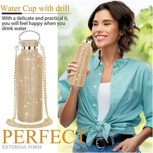 Cách điện 304 thép không gỉ Tumbler Rhinestone Bling chai nước với tính chất nhiệt - Product Image 5