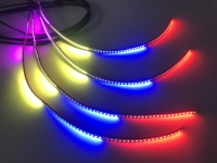 Tira de Luces LED SK6812RGBW con Secuencia de Color GRB, Control por Aplicación, Tubos Flexibles de 24 Pulgadas, Luces para Automóvil