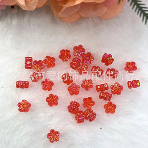 Perles de fleurs en acrylique 6 mm transparentes pour la fabrication de bijoux, emballage en vrac, origine Yiwu, été 2024 - Product Image 3