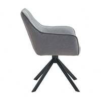 Chaise de salle à manger pivotante gris foncé, fauteuil moderne avec pieds en métal noir, chaise d'appoint pour la maison et le bureau