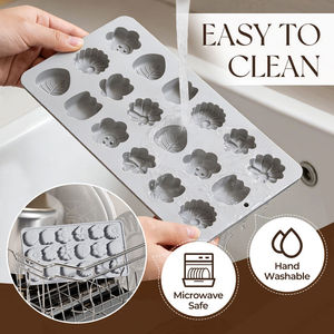 La fábrica MUYULINS puede personalizar caramelos con forma de flores y hojas, silicona de grado platino LFGB antiadherente y libre de BPA para gomitas y chocolate. - Product Image 3