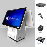 Sistema POS de Pantalla Táctil Capacitiva Dual Pequeña de Alta Calidad, ABS6000, Windows 7/10, Quad-core, Bluetooth 5.2/Wi-Fi 6, la Mejor Caja Registradora