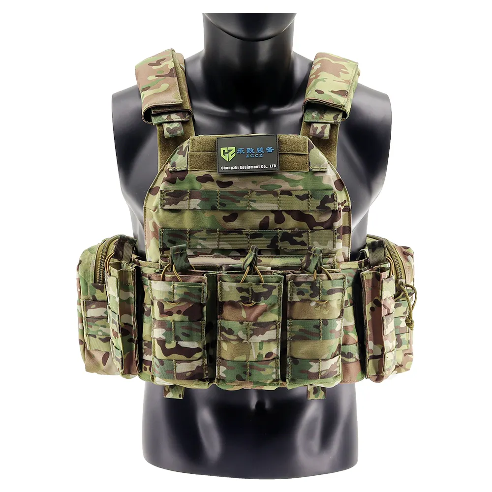 Gilet tattico con equipaggiamento tattico Chengzhi Camouflage in Nylon Multicam giubbotto tattico