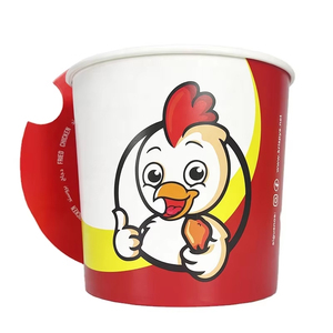 Seau à popcorn personnalisé avec logo, seau à poulet frit en papier, seaux à nourriture en papier pour la restauration rapide avec couvercle - Product Image 3