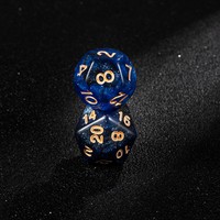 Ensemble de dés polyédriques D&D RPG de haute qualité, personnalisables avec logo, bleu profond nébuleuse étoilée, D4 D6 D8 D10 D12 D20 D30 D60 D100, vente en gros