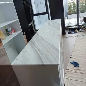 Slabs for Kitchen Countertop and Floor Marble Counter Tops Volakas White Graphic Design Customized Modern Hotel Nice Polished AQ